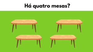 Há quatro mesas?