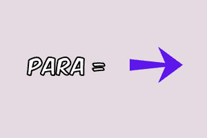 Arrow representing destination for Para in Portuguese