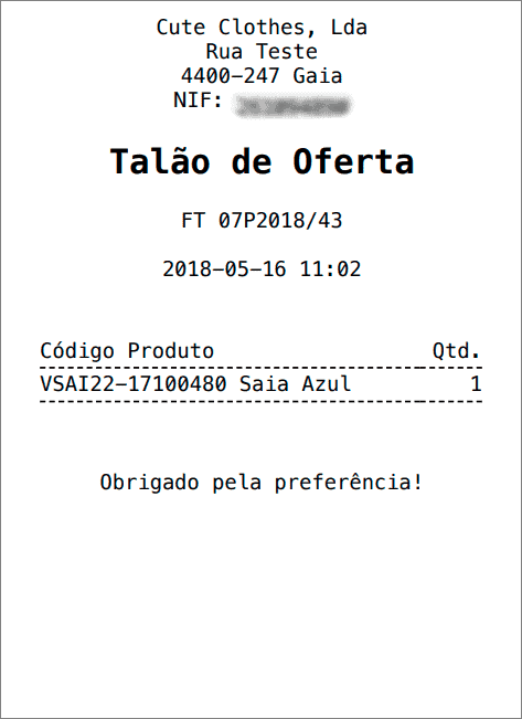 image of a gift receipt that can be used by the recipient of the item to exchange it
