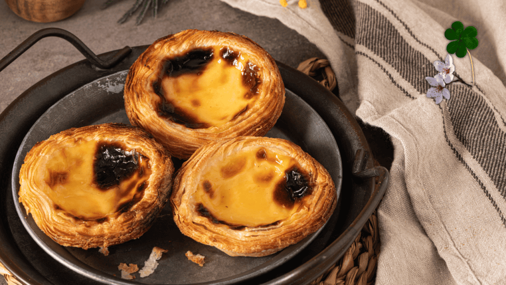 Traditional pastel de nata Portuguese custard tart – European Portuguese lesson with the recipe in English and Portuguese for language learning
