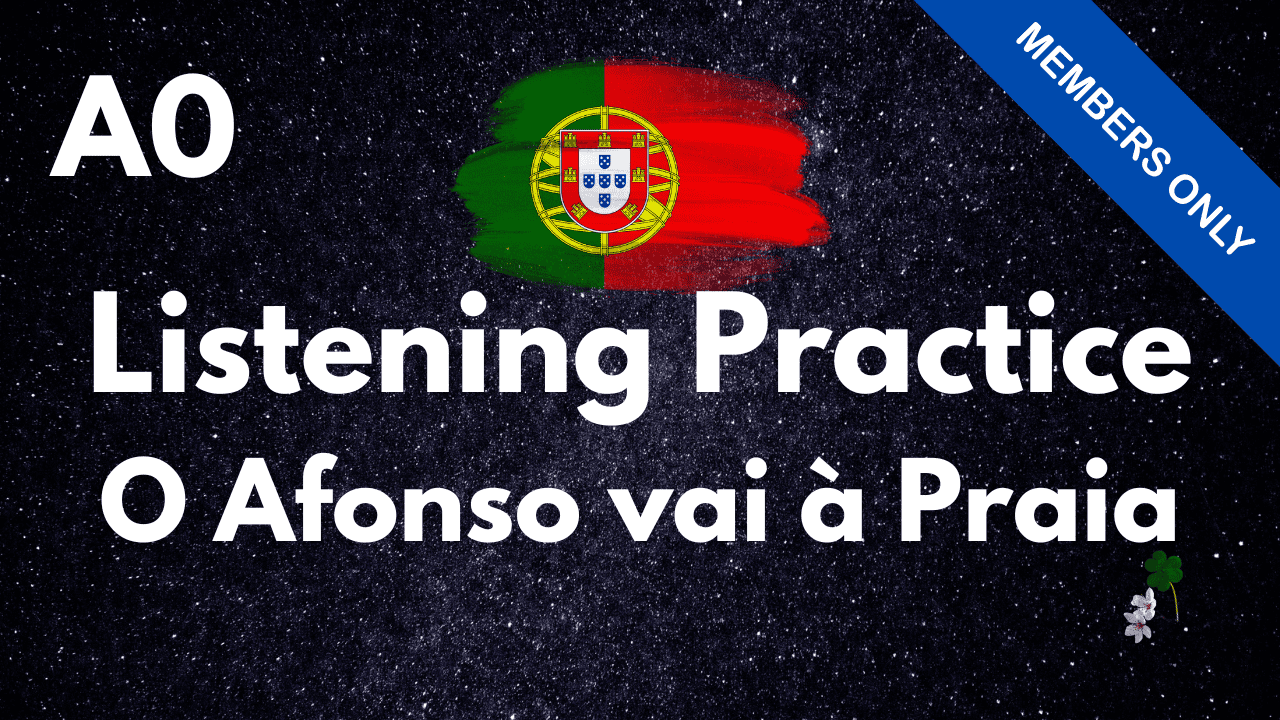 Portuguese listening practice with Afonso at the beach scene.