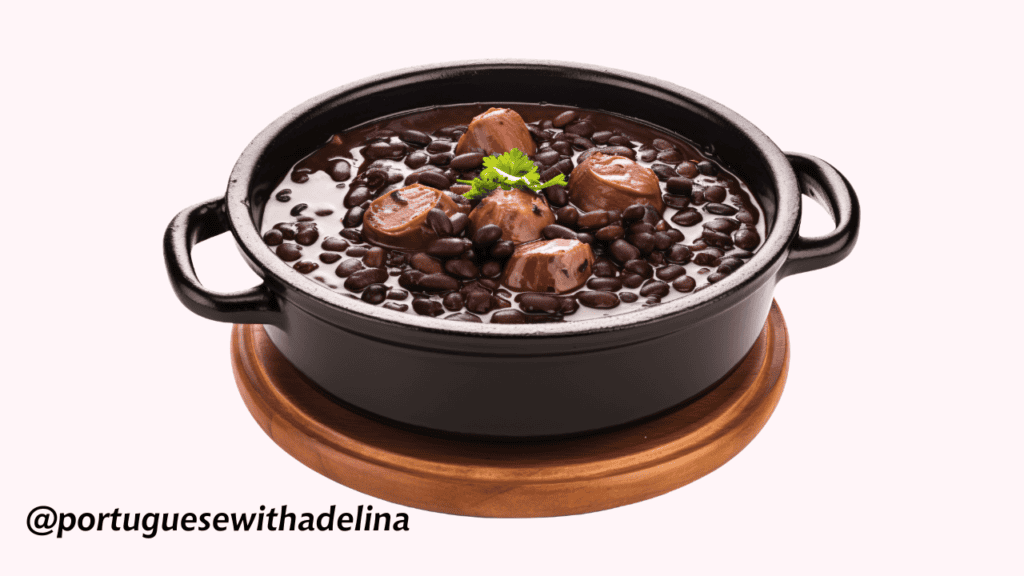 Feijoada served in a traditional Portuguese caçarola