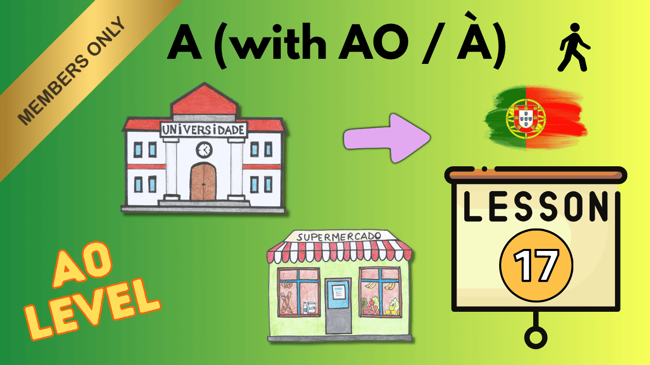 Illustration of "A" with AO and À in European Portuguese pronunciation.